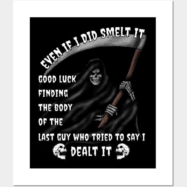 Smelt it Dealt It Funny Fart Grim Reaper Ironic Wall Art by GrooveGeekPrints